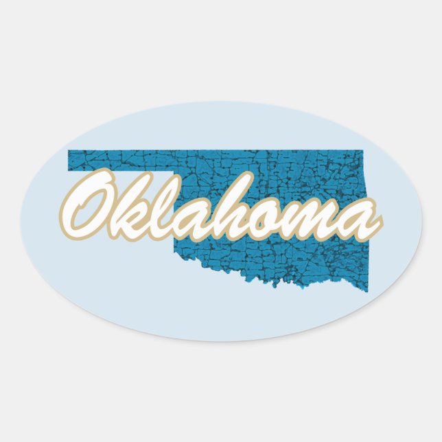Oklahoma Ovaler Aufkleber (Vorderseite)
