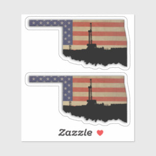 Oklahoma Patriotic Oil Drilling Aufkleber