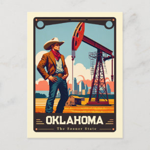 Oklahoma   Patriotischer Geist Vintag Postkarte