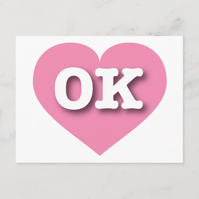 Oklahoma Pink Heart - I Liebe OK Postkarte (Vorderseite)