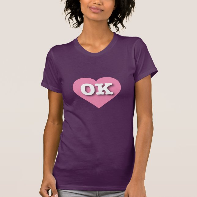 Oklahoma Pink Heart - I Liebe OK T-Shirt (Vorderseite)