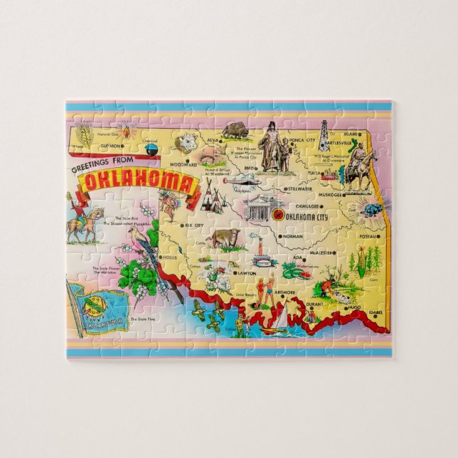 Oklahoma Postcard Jigsaw Puzzle (Horizontal)