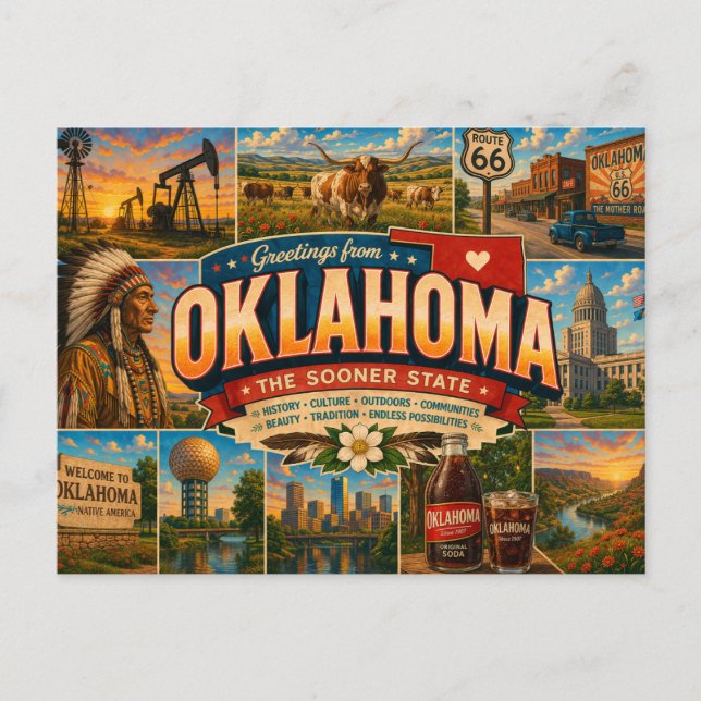 Oklahoma-Postkarte Postkarte (Vorderseite)