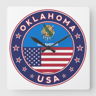 Oklahoma Quadratische Wanduhr