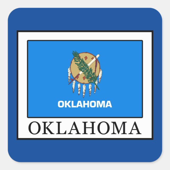 Oklahoma Quadratischer Aufkleber (Vorderseite)