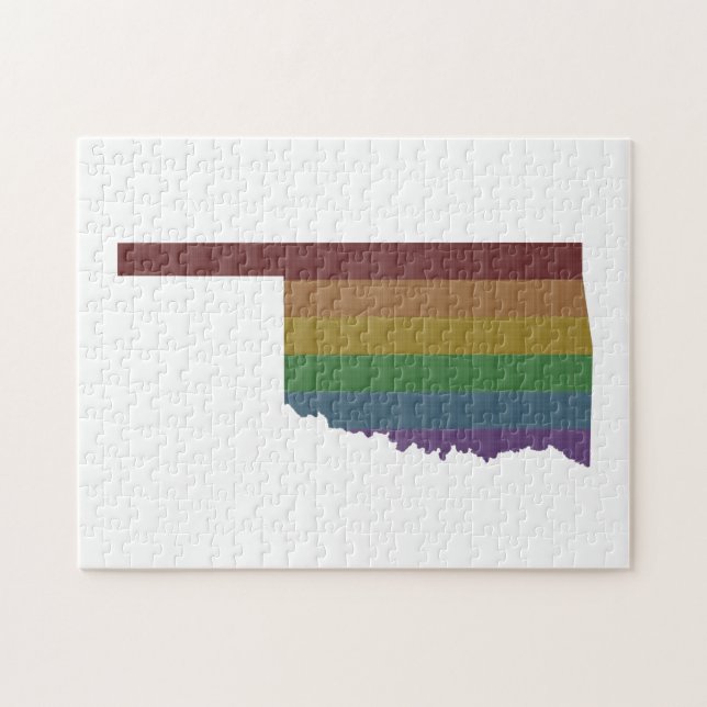 Oklahoma Rainbow Gay Pride Puzzle (Horizontal)