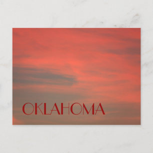 OKLAHOMA Red Sky Postcard Postkarte