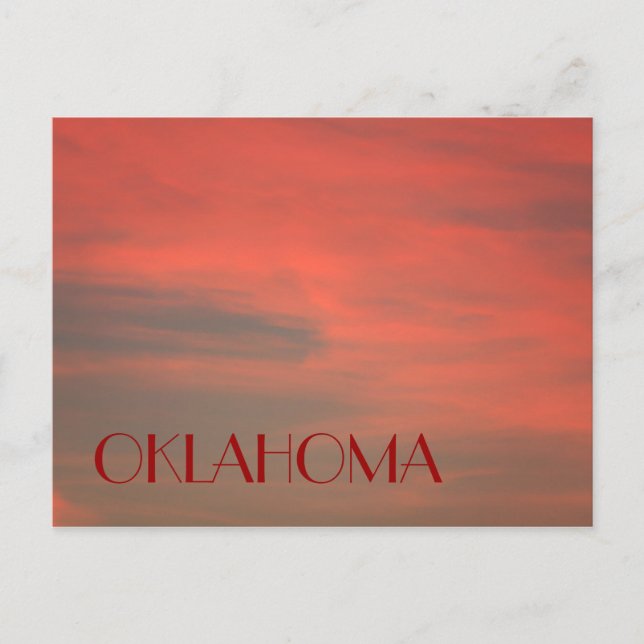 OKLAHOMA Red Sky Postcard Postkarte (Vorderseite)