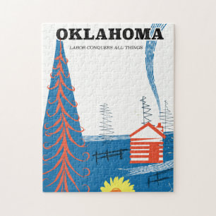 Oklahoma-Reiseplakat im Vintage-Stil. Puzzle