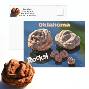 Oklahoma Rocks! Wüstenrose Staatsgestein Postkarte