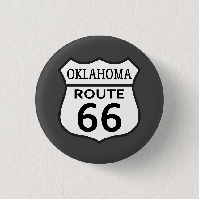 Oklahoma Route 66 Hwy Sign Button (Vorderseite)