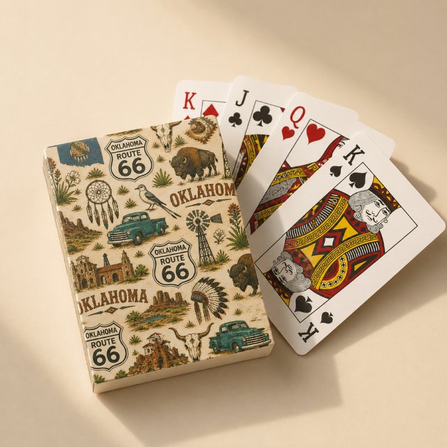Oklahoma Route 66 Lucky Prairie Spielkarten (Von Creator hochgeladen)