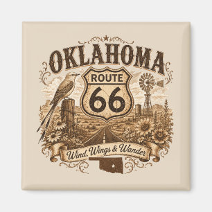 Oklahoma Route 66 Prairie Kühlschrank Andenken Magnet