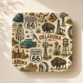 Oklahoma Route 66 Prairie-Party Pappteller