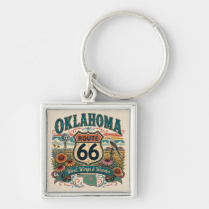 Oklahoma Route 66 Prairie Road Charme Schlüsselanhänger