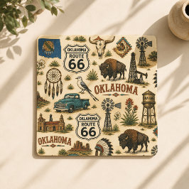 Oklahoma Route 66 Prairie Sips Rechteckiger Pappuntersetzer