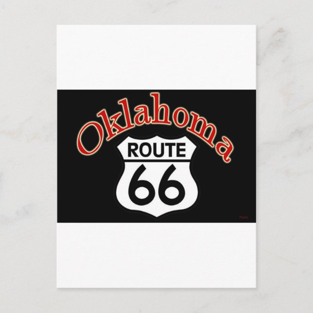 Oklahoma-Route 66 Schild Postkarte (Vorderseite)