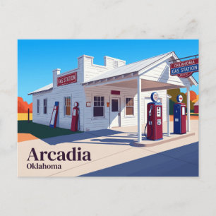 Oklahoma Route 66 Tankstelle, Arcadia Oklahoma Postkarte