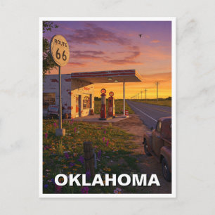 Oklahoma Route 66 Tankstelle Reise Postkarte