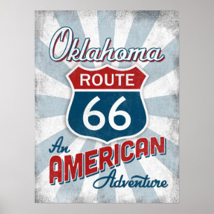 Oklahoma Route 66 Vintages Amerika Poster