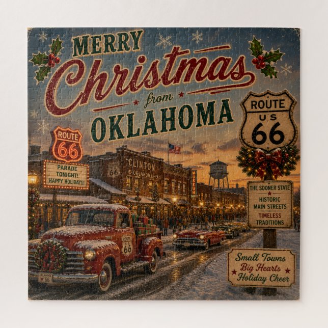 Oklahoma Route 66 Weihnachts-Challenge Puzzle (Vertikal)