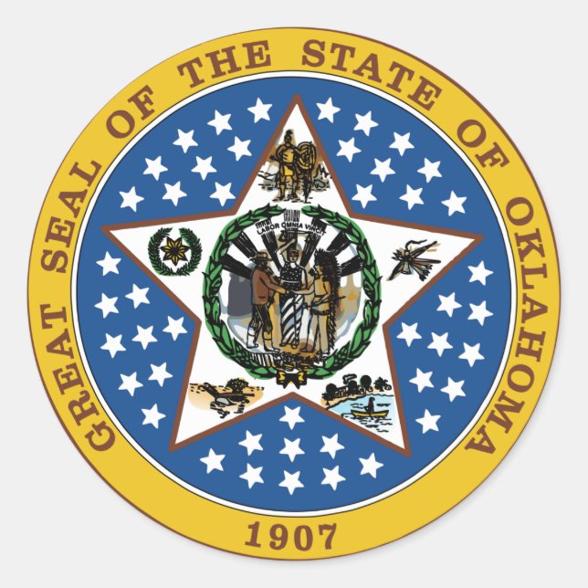Oklahoma Runder Aufkleber (Vorderseite)