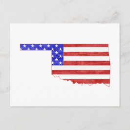 Oklahoma Shaped Patriotic Oklahoman American Flag Postkarte