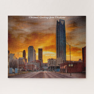 Oklahoma Skyline. Weihnachtsgrüße Puzzle