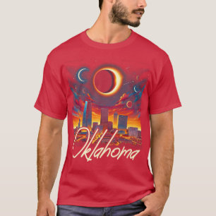 Oklahoma Sonnenfinsternis 2024 Sternennacht Sonnen T-Shirt