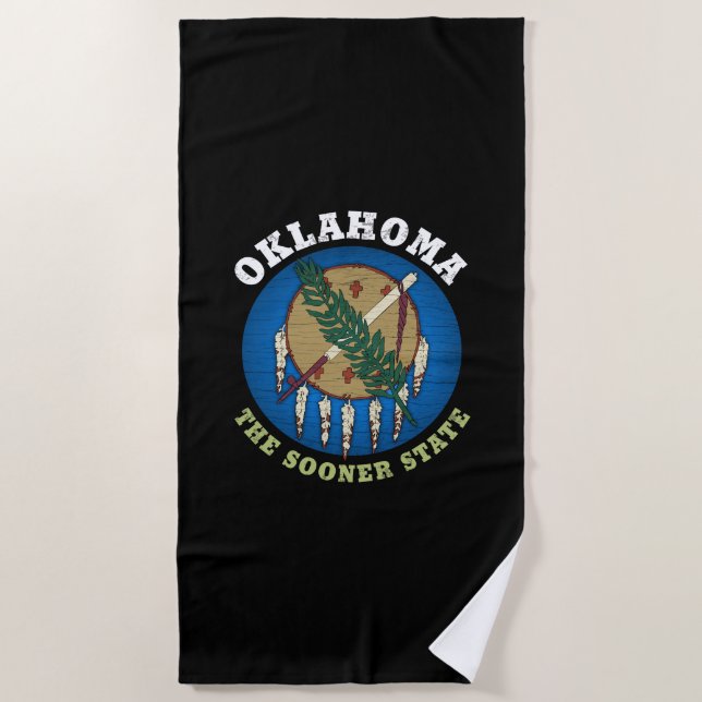 OKLAHOMA SOONER STAAT FLAG STRANDTUCH (Vorderseite)