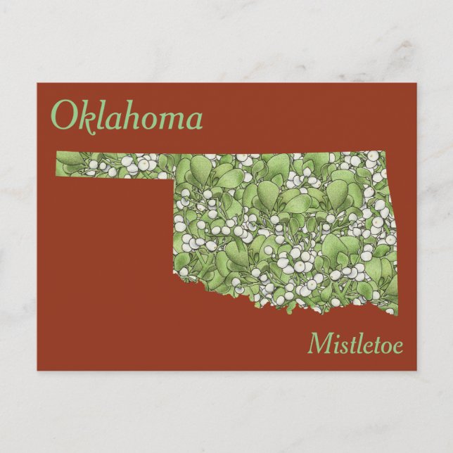Oklahoma Staat Blume Collage Map Postkarte (Vorderseite)