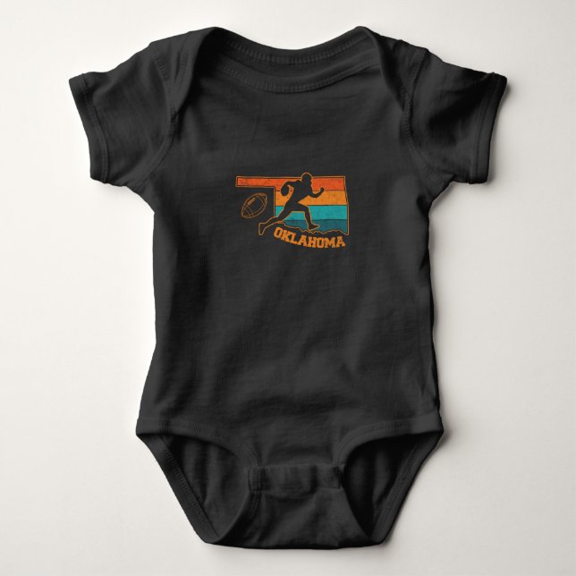 Oklahoma Staat Footbal Colorful Map Baby Strampler (Vorderseite)