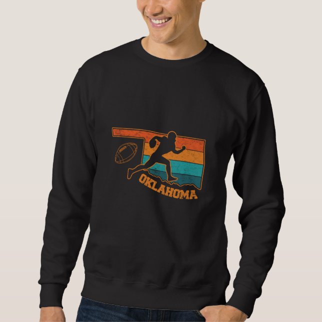 Oklahoma Staat Footbal Colorful Map Sweatshirt (Vorderseite)