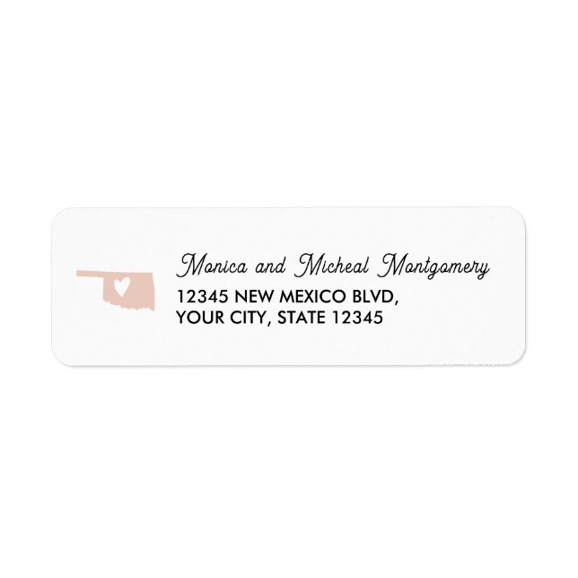 OKLAHOMA Staat Karte mit Herz - JEDE FARBE (Vorne)