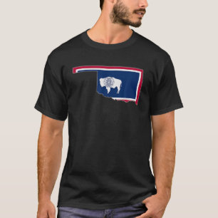 OKLAHOMA STAAT MAP WYOMOMY WY Flag Roots Men Women T-Shirt