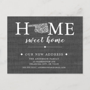OKLAHOMA Staat Moving Announcement Post Card Ankündigungspostkarte