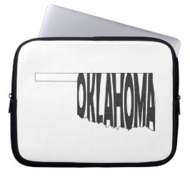 Oklahoma Staat Name Word Art Black Laptopschutzhülle
