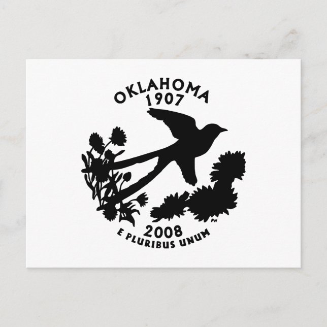 Oklahoma Staat Quarter Postkarte (Vorderseite)