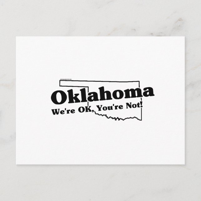 Oklahoma Staat Slogan Postkarte (Vorderseite)