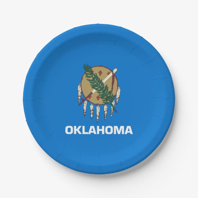 Oklahoma Staatsflagge Pappteller (Vorderseite)
