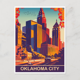 Oklahoma Stadt im Herbst, Reisen Postkarte