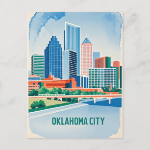 Oklahoma Stadt Wasserstraßenkette Postkarte