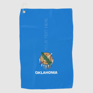 Oklahoma State Flag Design your Text on a  Golfhandtuch