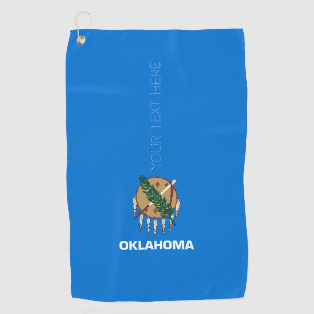 Oklahoma State Flag Design your Text on a  Golfhandtuch (Vorderseite)