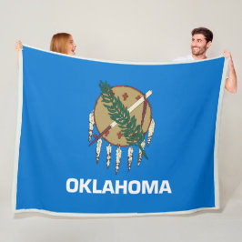 Oklahoma State Flag Print Patriotc Fleecedecke