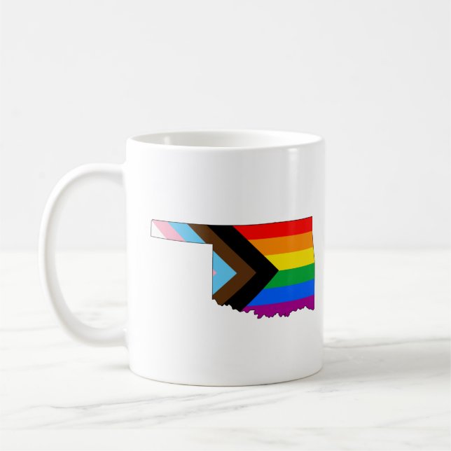 Oklahoma State Pride LGBTQ Progress Pride Kaffeetasse (Links)