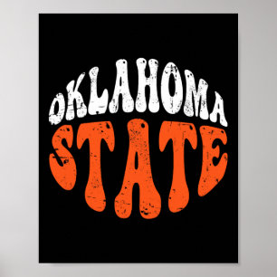 Oklahoma State Tee.retro Vintage Design mit Abnutz Poster