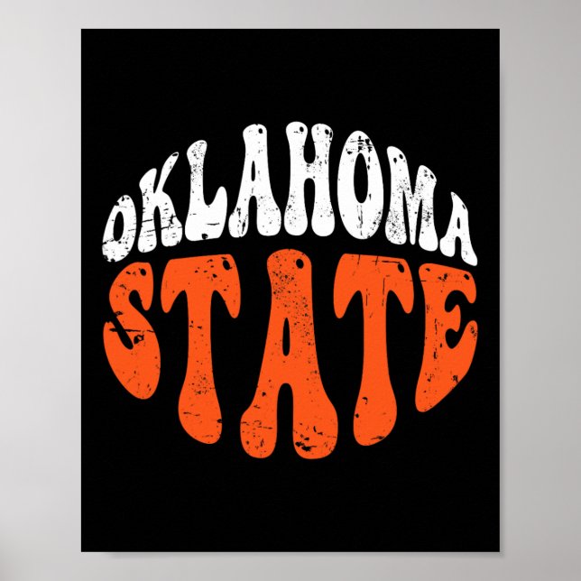 Oklahoma State Tee.retro Vintage Distressed Design Poster (Vorne)