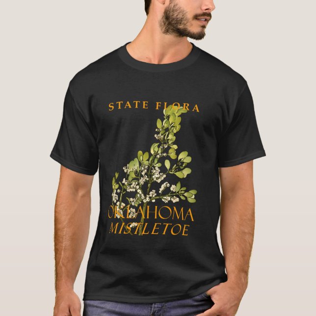 Oklahoma-Territorium Blumenemblem Mistel T-Shirt (Vorderseite)