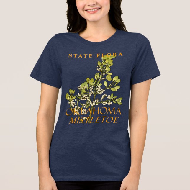 Oklahoma Territory Floral Emblem Mistletoe Tri-Blend Shirt (Vorderseite)